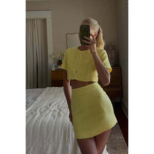 12th Tribe Sunday Yellow Cropped Jacket Size MM